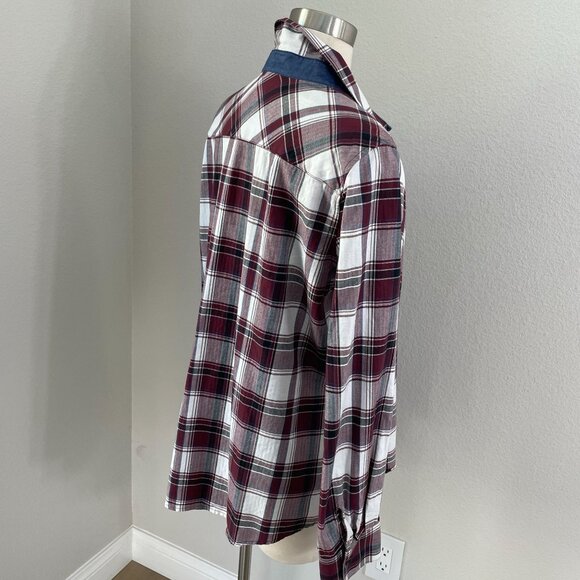 Foxcroft Womens 16 Plaid Button Up Shirt Long Sleeve Top Cotton - Picture 3 of 10